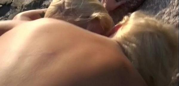  two nasty blondes suck dudes cock all naked on seas shore